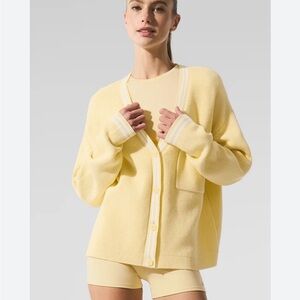Alo Yoga Tennis Club Cardigan Butter Yellow Size M
